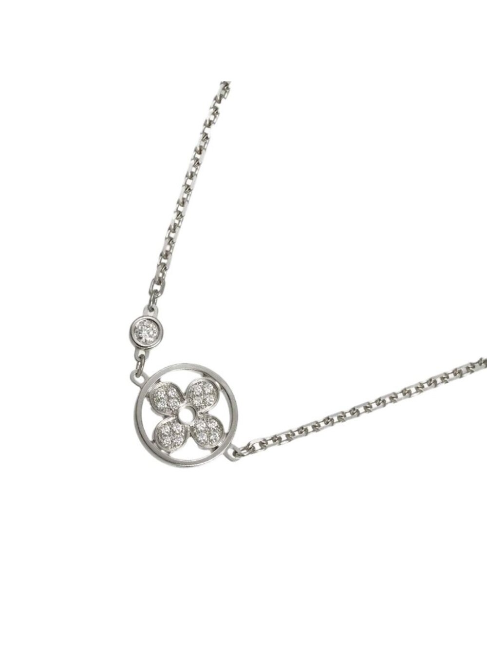 Louis Vuitton Idylle Blossom Diamond Necklace 40 18k White Gold